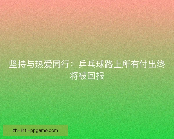 坚持与热爱同行：乒乓球路上所有付出终将被回报